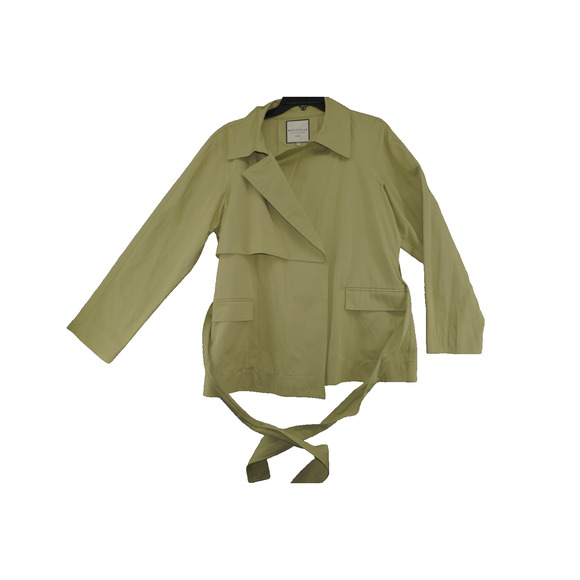 Bagatelle Collection Belted Lightweight Trench Jacket Sage Green Size L - Picture 2 of 7